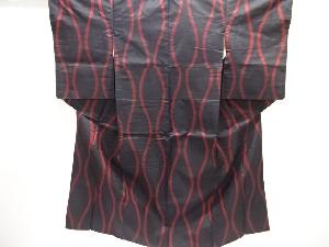 アンティーク　立涌模様織り出し手織り紬着物